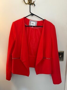 Jules & Leopold Bright Orange/Red Open-Front Blazer